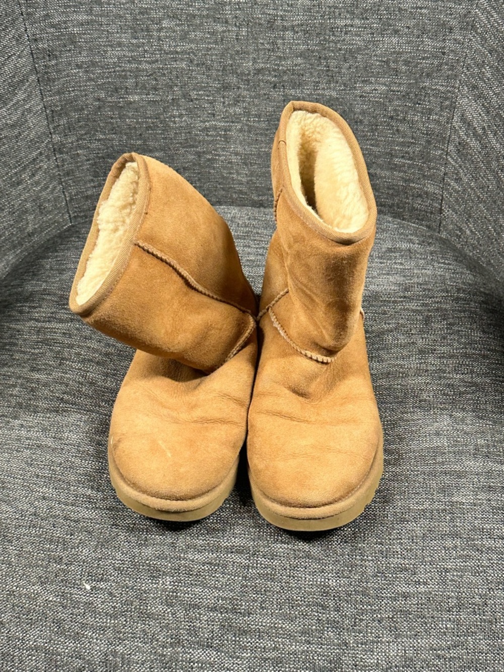 Women’s Tan Shearling-Lined Suede Boots